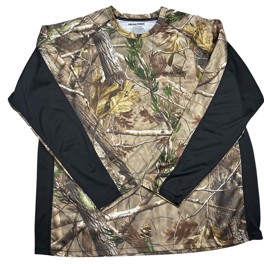 Realtree AP Camo Long Sleeve Performance Shirt Mens Hunting Fishing Mesh XL/XG